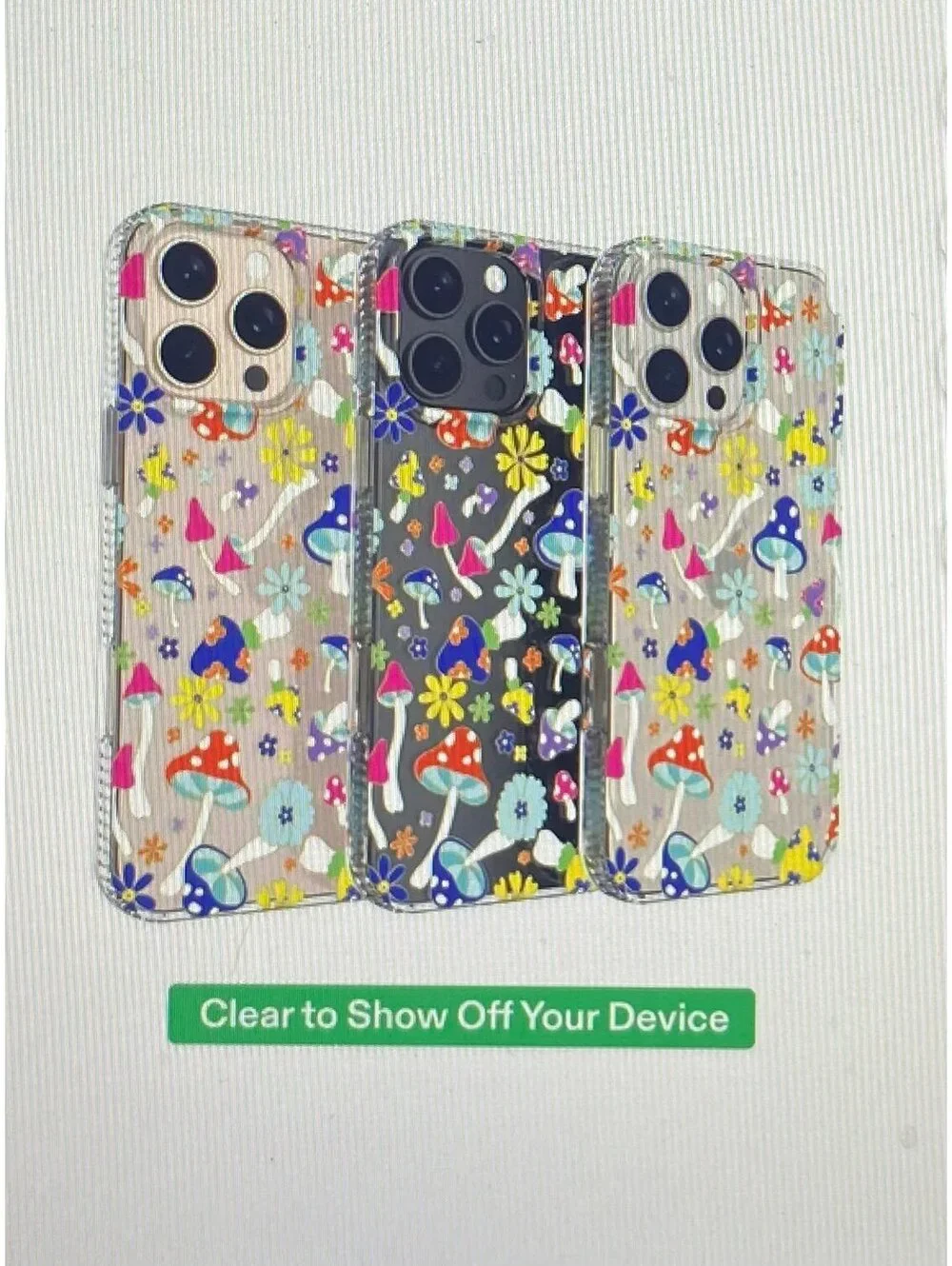 Onn Phone Case for iPhone 16 Pro Multicolor Mushroom